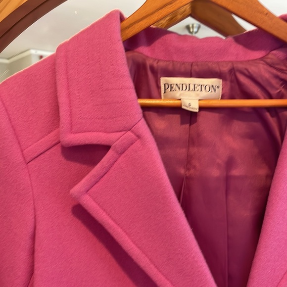 100% Merino Wool Pendleton Coat, Button up, Purple-Pink color, Size Small - Picture 2 of 4
